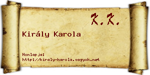 Király Karola névjegykártya