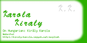 karola kiraly business card