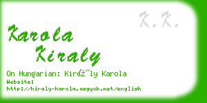 karola kiraly business card